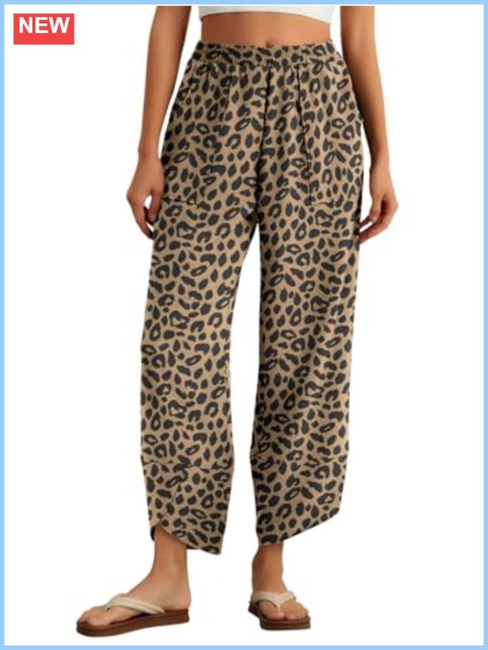 Women's Baggy Wide Leg Palazzo Pants Elastic Waist Stretchy Rayon Blend
